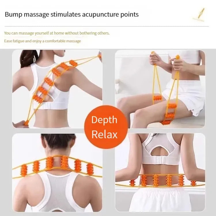 Back Massager Rollers Rope for Back and Neck Manual Massage with Muscle Recovery Massage Tools Relaxation Relief Stress Массажер