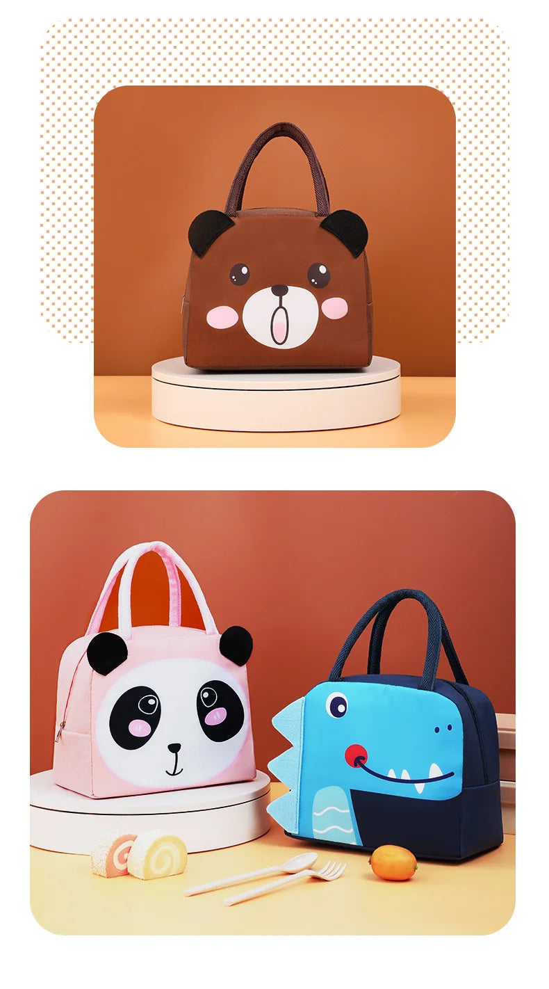 Kawaii Portable Fridge Thermal Bag Women Children's School Thermal Insulated Lunch Box Tote Food Small Cooler Bag Pouch