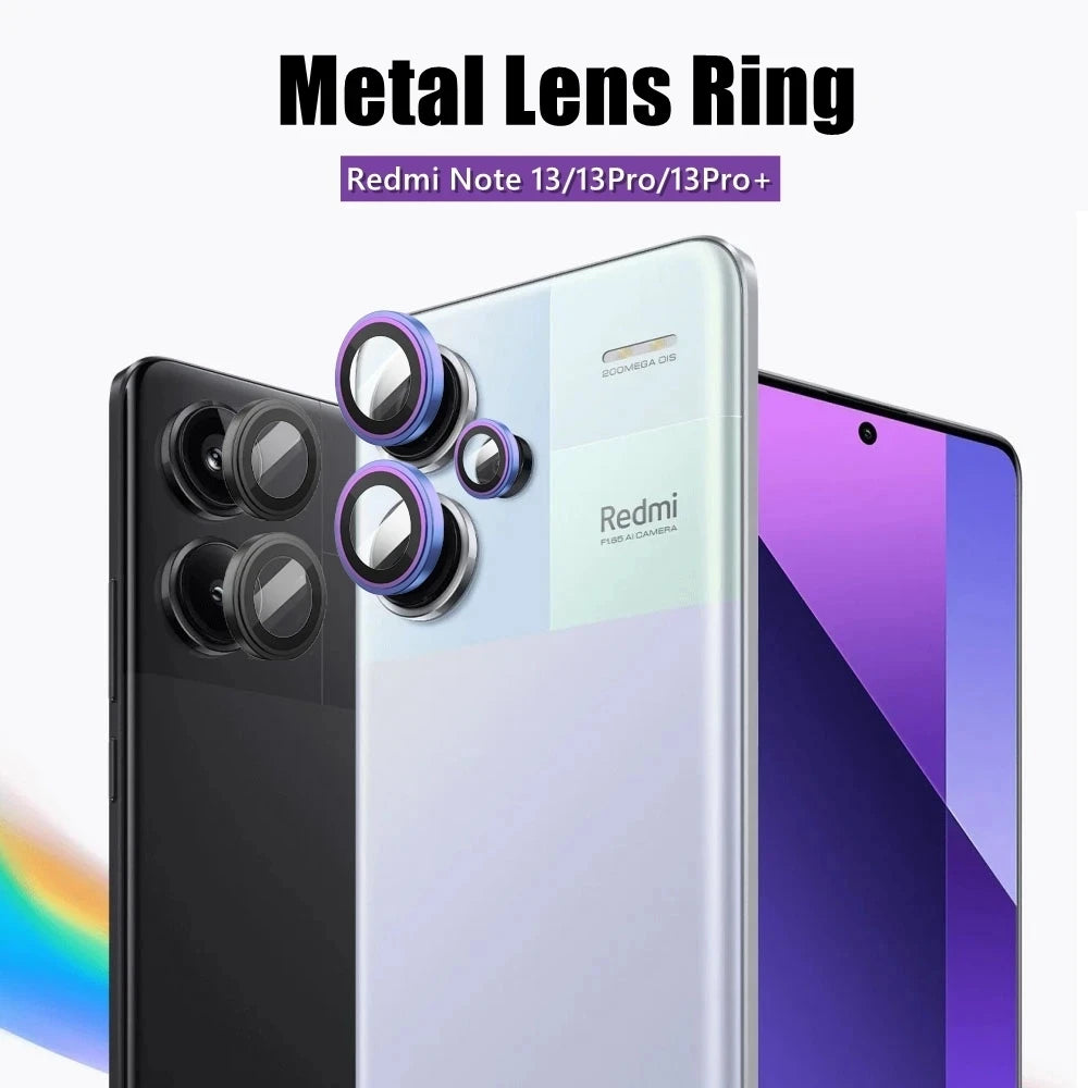 Camera Protector Glass for Xiaomi Redmi Note 13 Pro Plus / Note13 13pro+ 5G 4G Lens Metal Ring Protective Cap Case