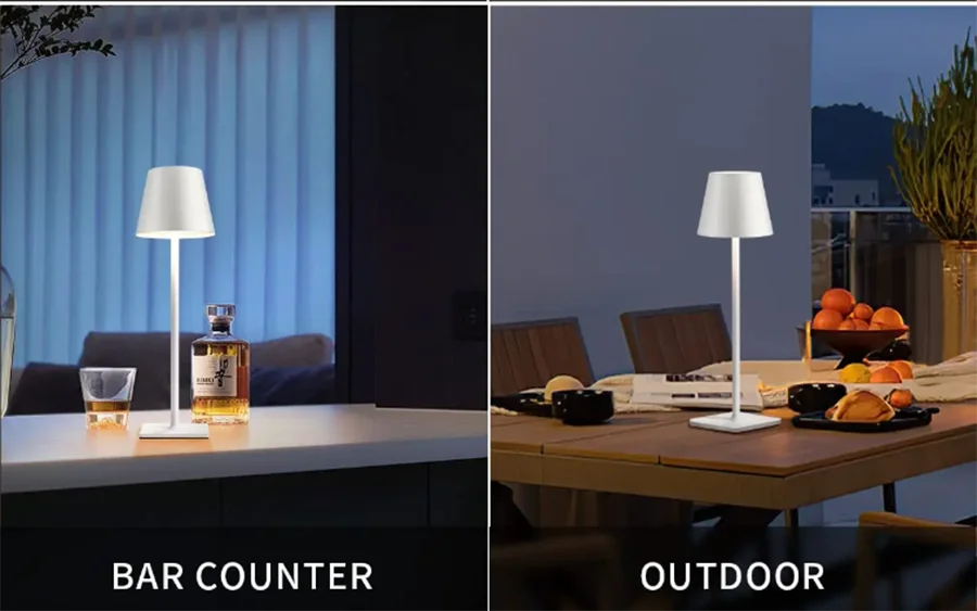 LED Desk Lamp Bar Restaurant Ambiance Wireless Table Lamps Study Office Night Light Waterproof Touch Lamp with USB Charging