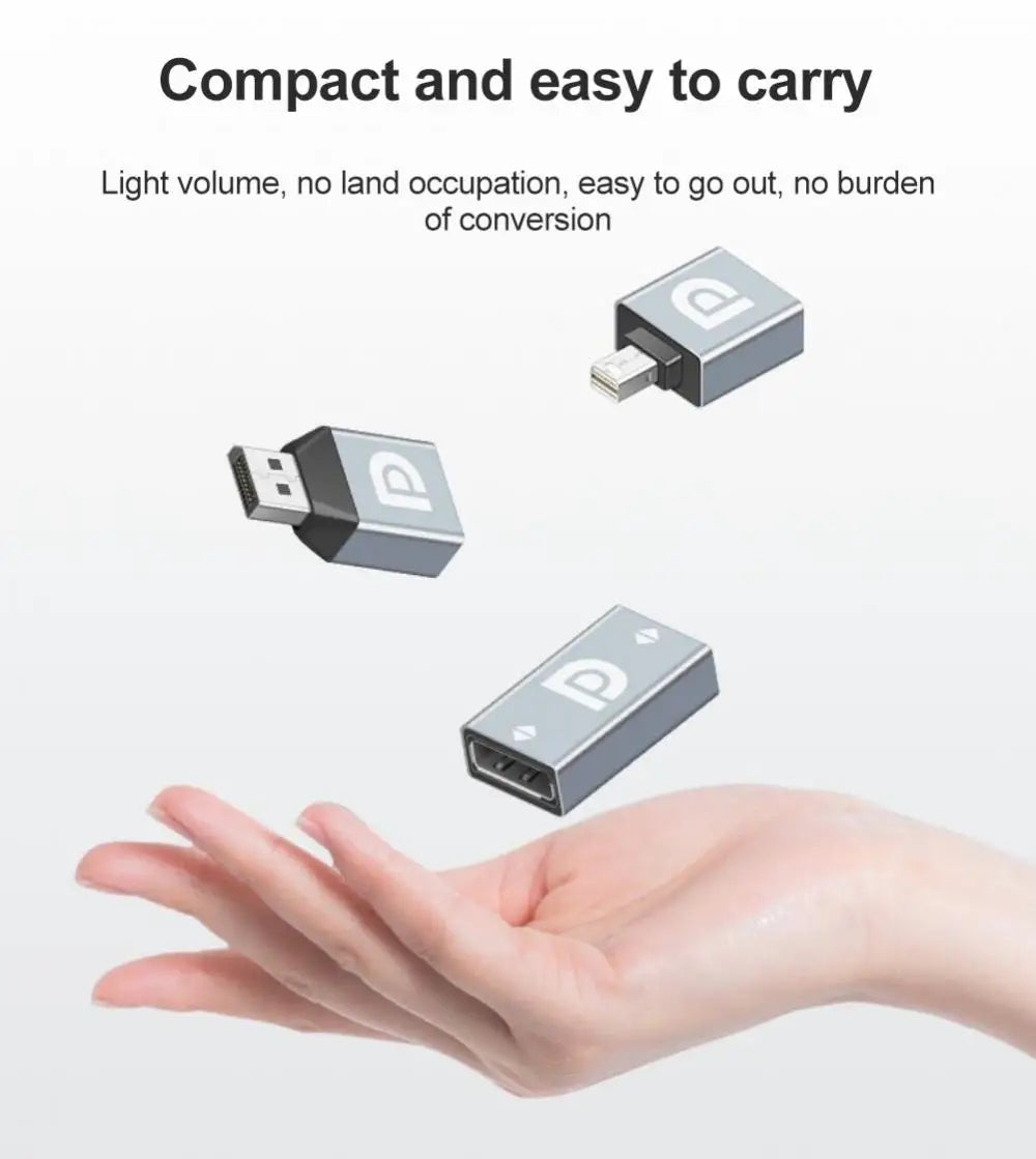 RYRA DP 1.4 HDMI-compatible Adapter Mini Display Port Converter Female To Male 8K 60Hz For Laptop Computer Monitor Projector