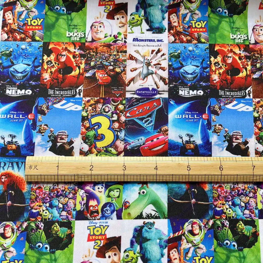 disney fabric 140x50CM Cartoon cotton fabric Patchwork Tissue Kid Home Textile Sewing Doll Dress Curtain Polyester cotton Fabric