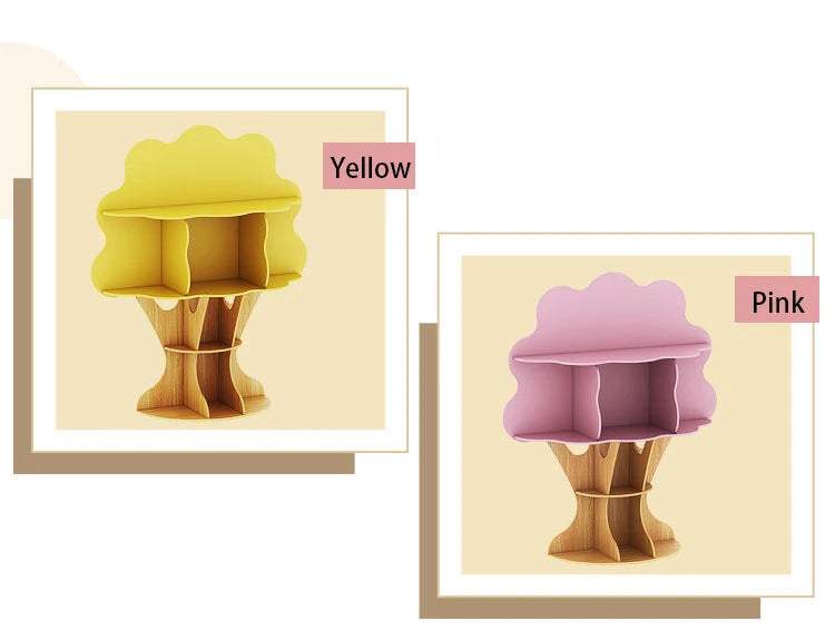 Floor Standing Tree Shaped Storage Rack Cartoon Children Bookshelf Kindergarten Book Collection Shelf Decorative Display Cabinet