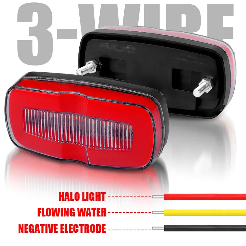 4pcs 12V 24V LED Tail Brake Light Turn Signal Light Flowing Water Side Lamp Warning Lamp For Car Trailer Truck Tractor ATV UTV