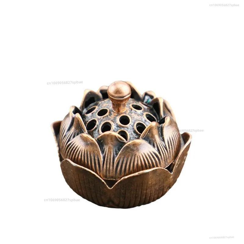 Lotus Incense Burner Buddhism Faucet Incense Stick Holder Mini Sandalwood Censer Craft Home Offering Tea Table Decor Ornament