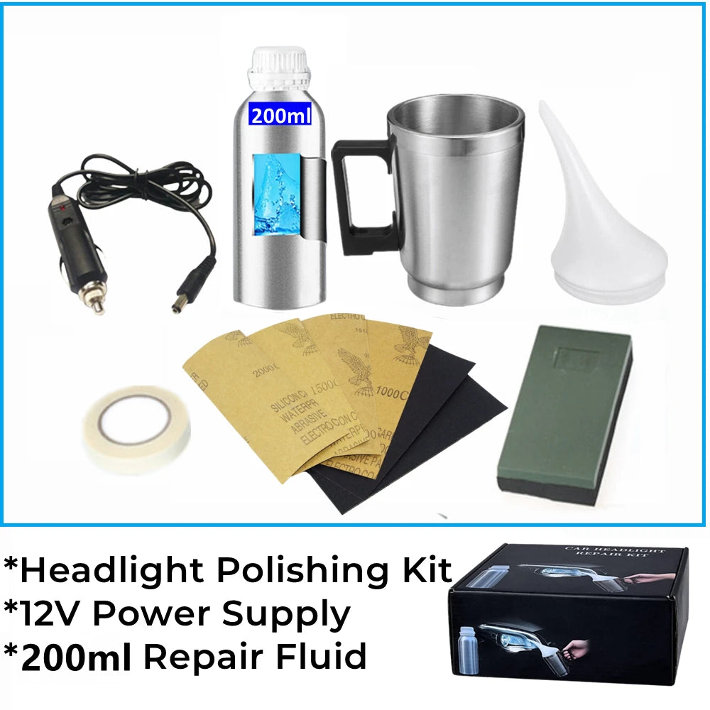 Car Headlight Renovation Kit Headlights Washer Light Restoration Fumigation Chemicals Car Cleaning Kit Automotive Polishing