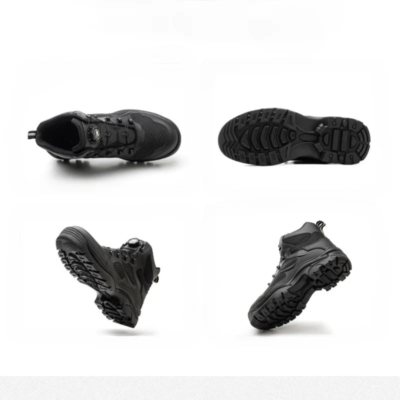 Rotary Buckle New Safety Boots Men Work Shoes Are Indestructible Steel Toe Protection Anti Impact Anti Puncture Safety Shoes Men