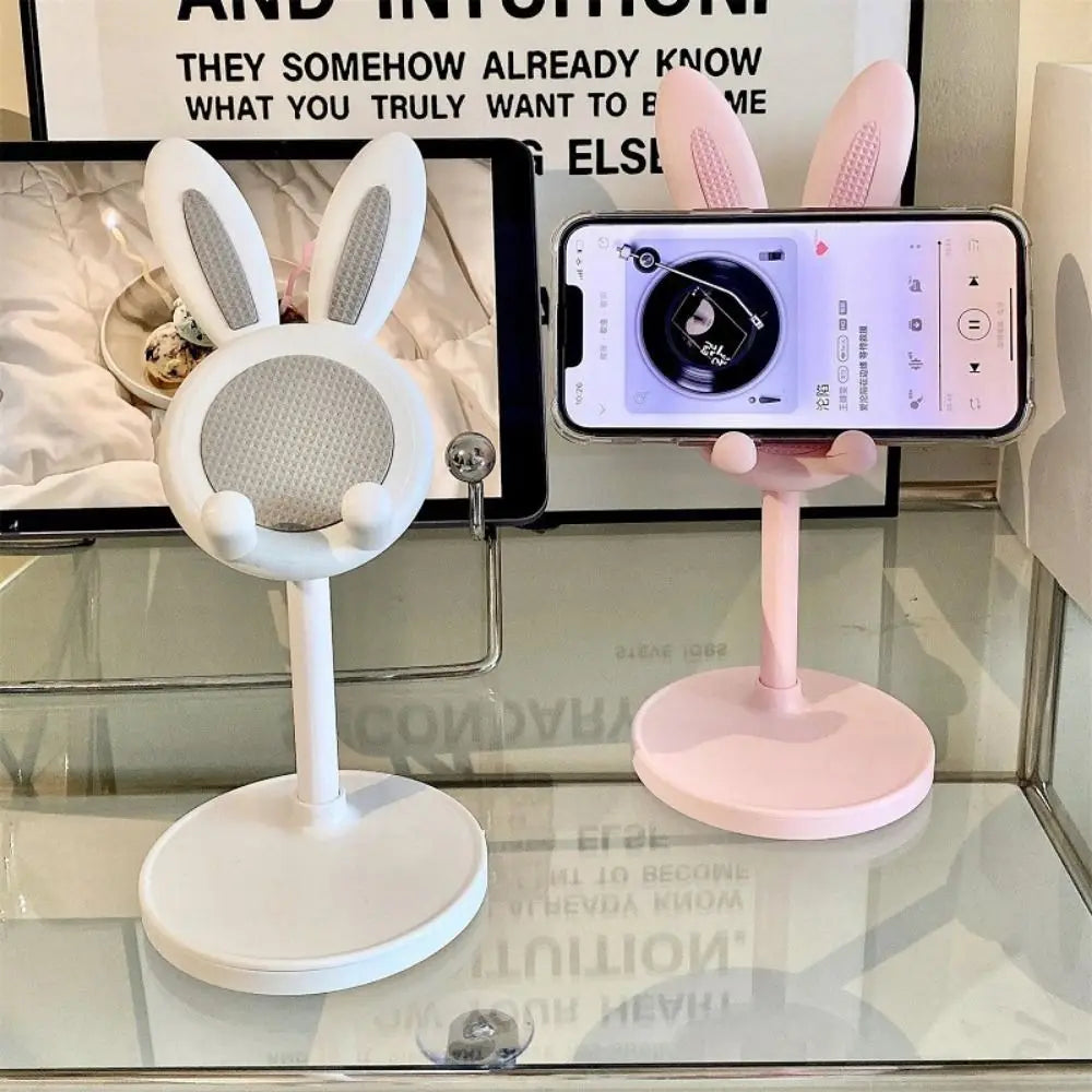 Rabbit Shape Mobile Phone Holder Stand Desktop Metal Desktop Lazy Selfie Live Support Shelf For Phone Pad Tablet Laptop Stand