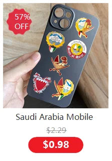 5pcs a lot Saudi Arabia Mobile Photo 3M Sticker Badge Metal Pin Broooches Pins