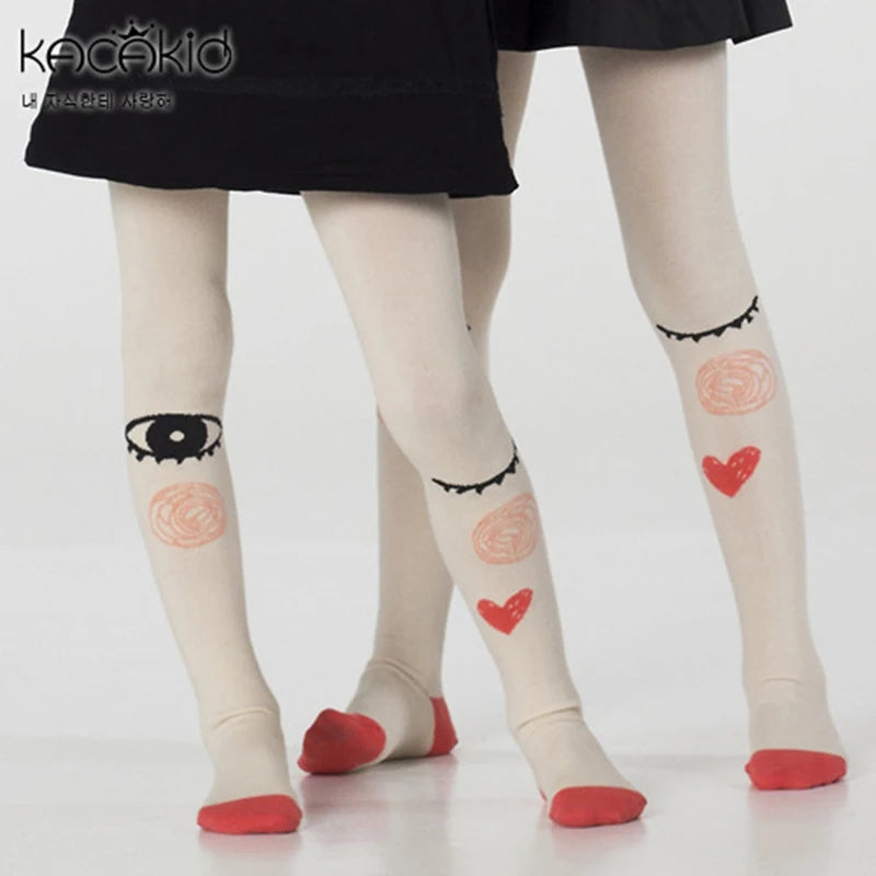 Baby Girls Pants Tights 1-7Y Kids New Autumn Winter Warm Cute Cartoon Big Eyes Pant Long Stockings Velvet Stock For Girls