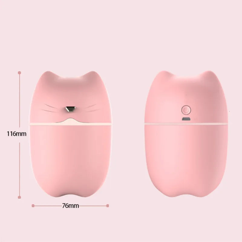 hot sale 350ml Cute Cat Air Humidifier Diffuser USB Mist Maker Mini Humidificador with night light
