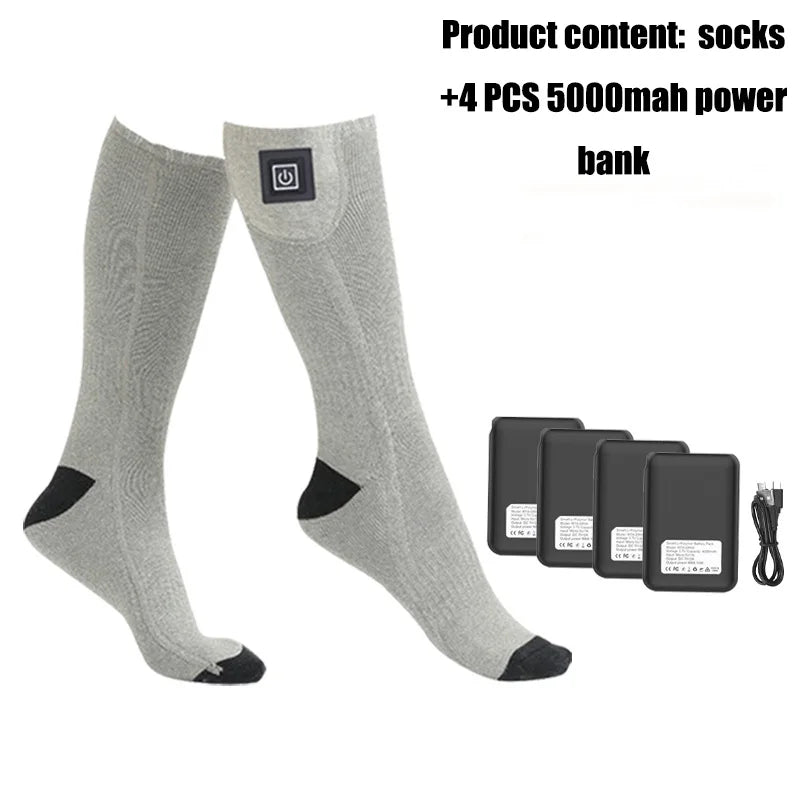Electric Heating Socks Stretchable Three-speed Temperature Control Winter Warm Ski Socks Outdoor Sports Camping Bike Motorcycle