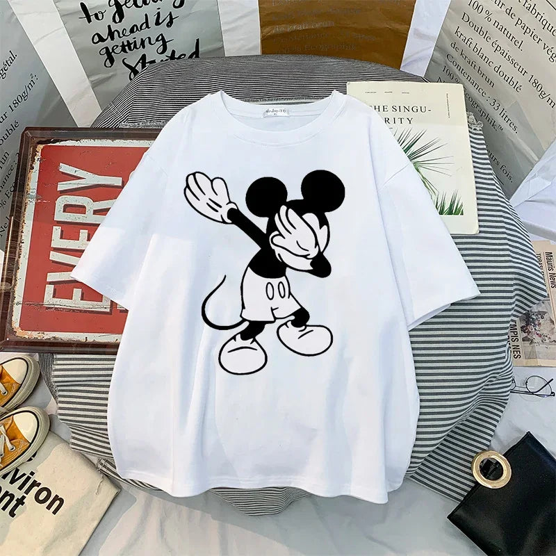 Anime Women Kawaii Mickey Mouse T Shirt Men Cute Minnie Mouse T-shirt Unisex Couple Tshirt Graphic Top Tees Male Female
