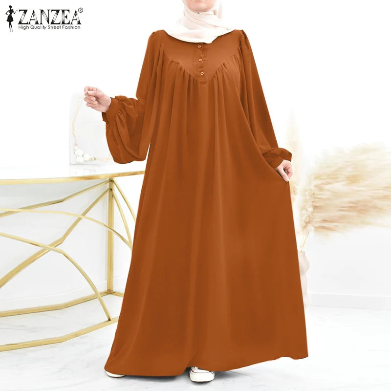 Turkey Abaya Oversize Robe Muslim Hijab Long Dress Eid Mubarek Abayas For Women Isamic Clothing Puff Sleeve Maxi Vestidos Kaftan