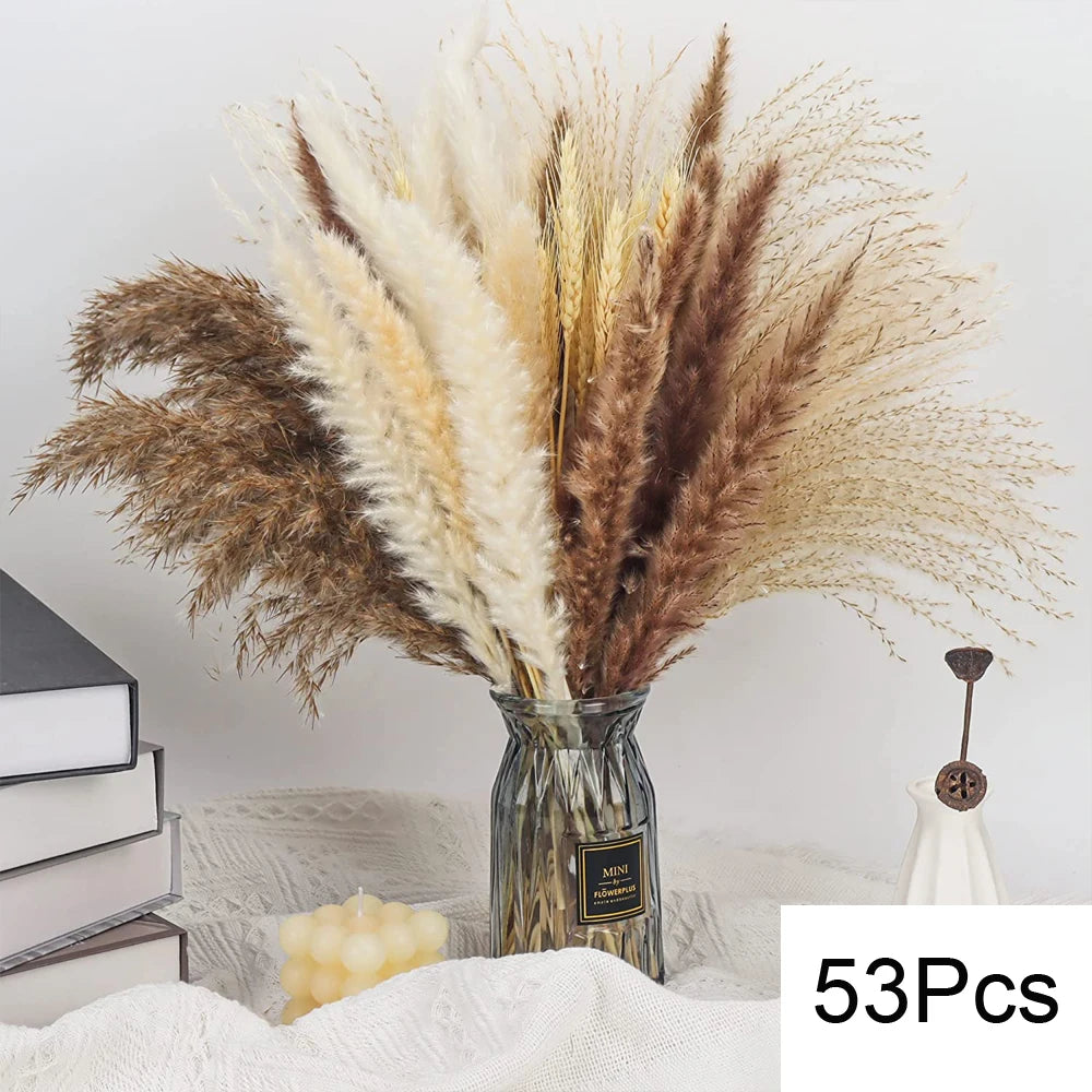 Pampas Grass Decor Boho Home Decor Bouquet Natural Fluffy Dried Flowers for Wedding Floral Arrangements Wall Farmhouse Table Dec