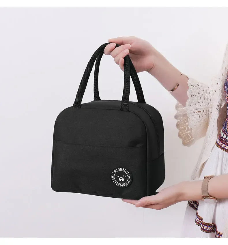 Lunch Box Picnic Travel Portable Food Storage Breakfast Thermal Food Bag Lunch Bag Handle Insulation Cooler Bag for Women Kid