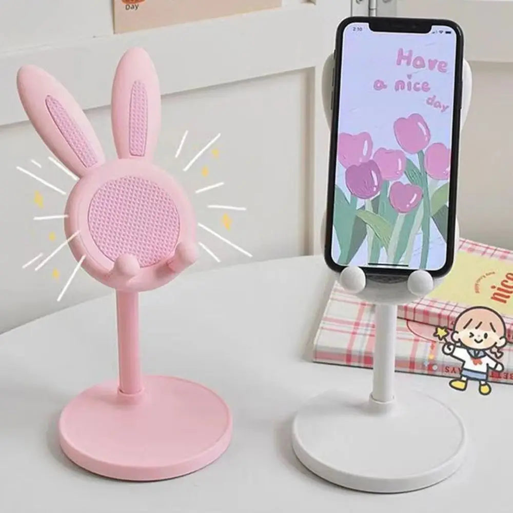Rabbit Shape Mobile Phone Holder Stand Desktop Metal Desktop Lazy Selfie Live Support Shelf For Phone Pad Tablet Laptop Stand