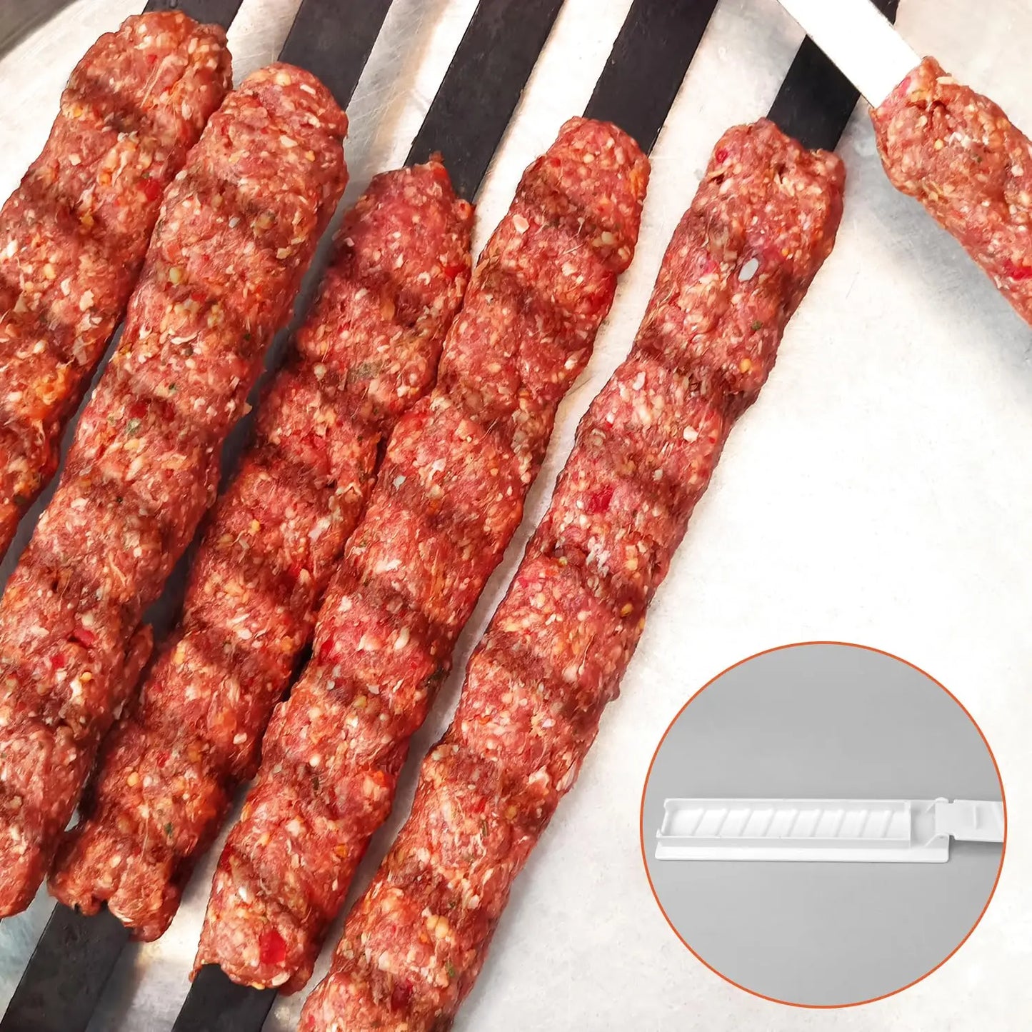 Kebab Maker BBQ Meat Skewer Barbecue Skewer Mold Reusable Turkish Kabob For Outdoor Barbecue Preparation Kitchen Grill