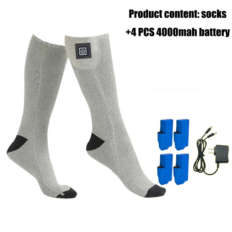 Electric Heating Socks Stretchable Three-speed Temperature Control Winter Warm Ski Socks Outdoor Sports Camping Bike Motorcycle