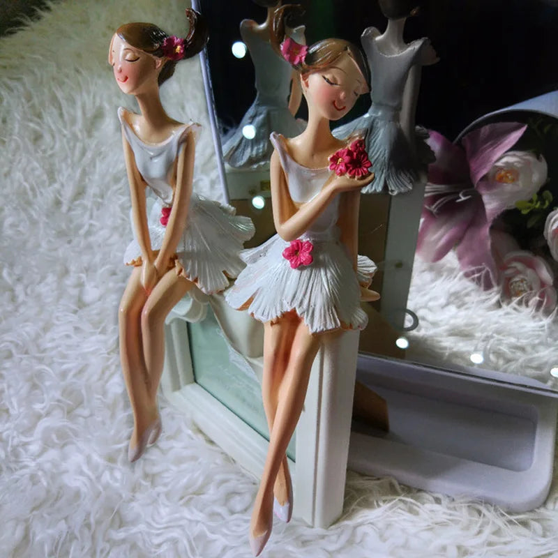 2pcs/set Beautiful Angel Resin Craft Fairy Figurines Wedding Gift Home Decoration hogar moderno fairy nordic garden angel