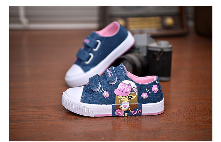 Children's Canvas Shoes Soft Bottom Fashion Kids Casual Sports Running Shoe Non-slip Breathable Toddler Flat Sneakers 21-38 Size