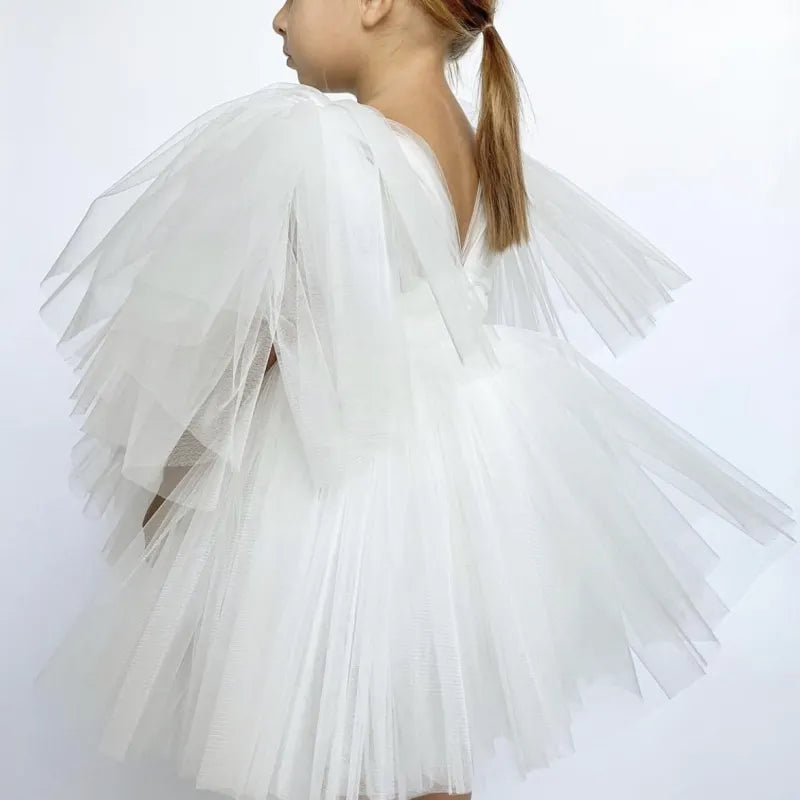 Fashion Baby Girl Princess Tutu Dress Cap Sleeve Infant Toddler Gauze Vestido Party Wedding Pageant Birthday Baby Clothes 1-12Y