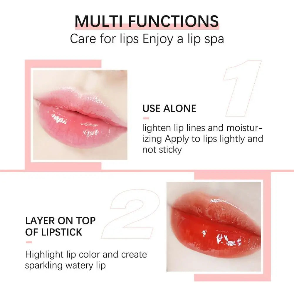 Crystal Jelly Moisturizing Lip Oil Plumping Lip Gloss Makeup Sexy Plump Lip Glow Oil Tinted Lip Plumper