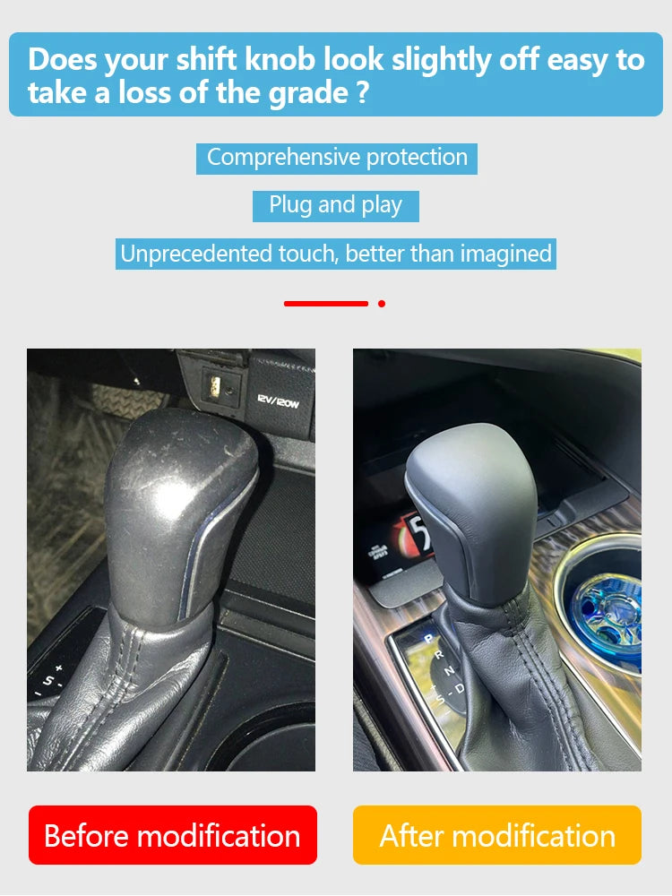 Auto leather shift knob gear stick shifter for Toyota Camry XV70 V70 2018 2019 2021 Levin Yaris Avalon Corolla 2020 accessories