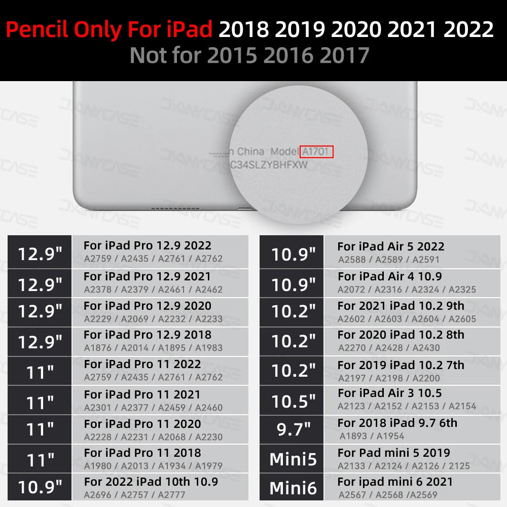 For Apple Pencil 2 for iPad Pencil 1 Bluetooth Stylus Pen Palm Rejection fit iPad Pen 2022 2021 2020 2019 2018 Stylus Pen