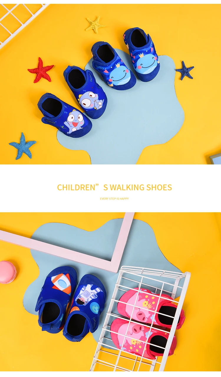 Kids Socks Shoes Children Cute Cartoon Slippers Boy Girls Indoor Shoes Soft Rubber Sole Child Floor Sneakers
