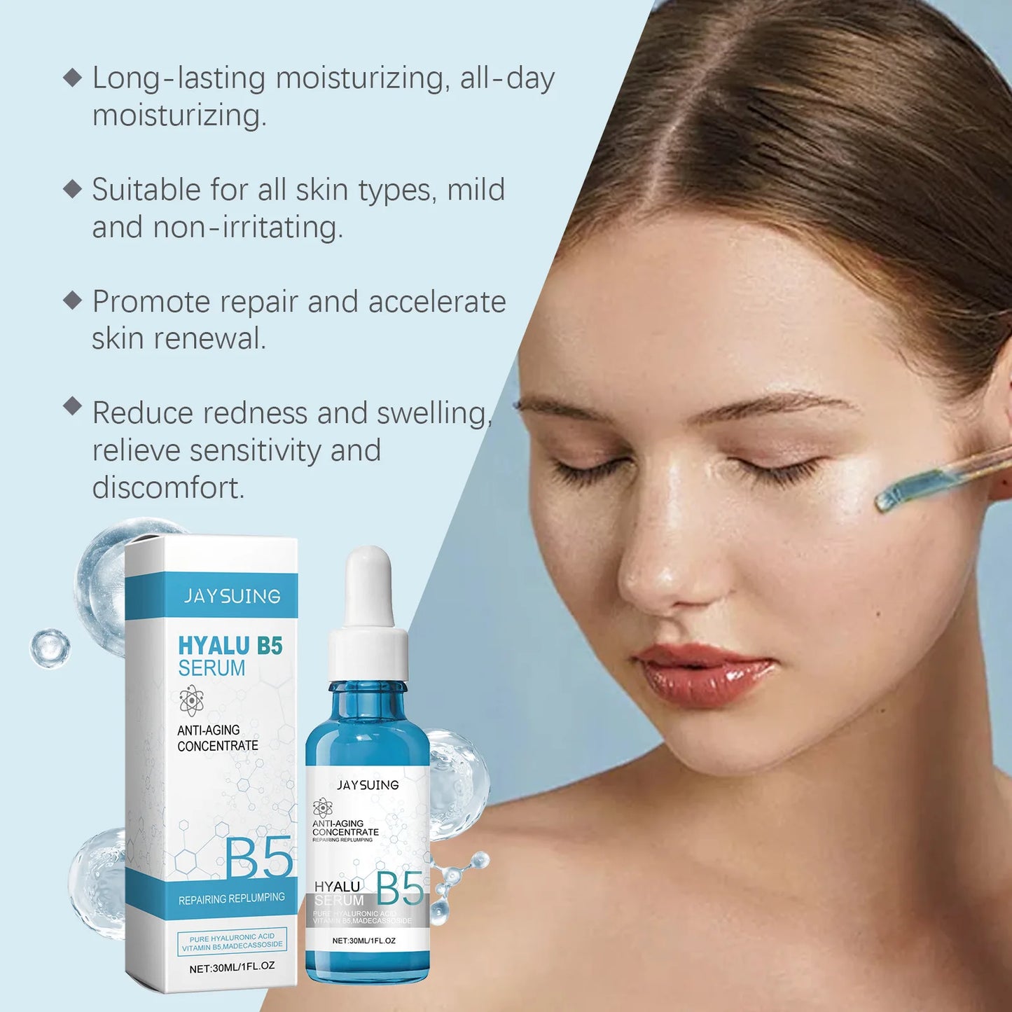 Hyaluronic Acid Firming Serum Collagen Lifting Fine Lines Brightning Nourishing Rejuvenation Vitamin B5 Face Original Skincare