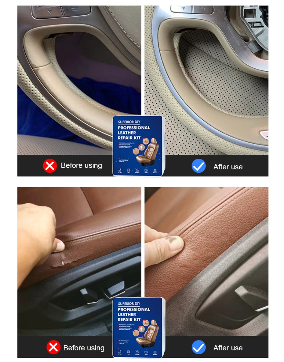 Car Liquid Leather Repair Kit Leather Skin Refurbish Tools For Car Seat Coats Sofa Holes Scratches Cracks Restoration