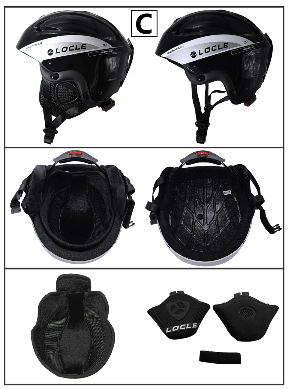 LOCLE Ski Helmet Men Women Integrally-molded Children Kids Skiing Helmet Skateboard Ski Snowboard Motorcycle Snowmobile Helmet