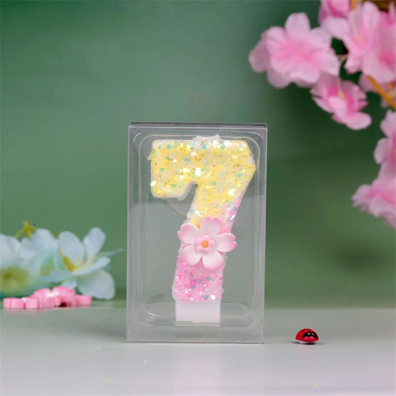 Flower Housewarming Gift Birthday Mini Girl Number Candle Child Cake Decoration Girl Party Supplies Folk Day Votive Candles