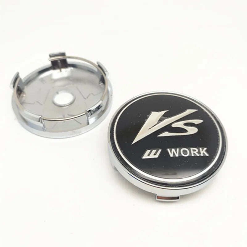 4pcs 60mm 56mm VS W Work Center Caps Car Wheel Hub Cover Emblem Badge Auto Styling