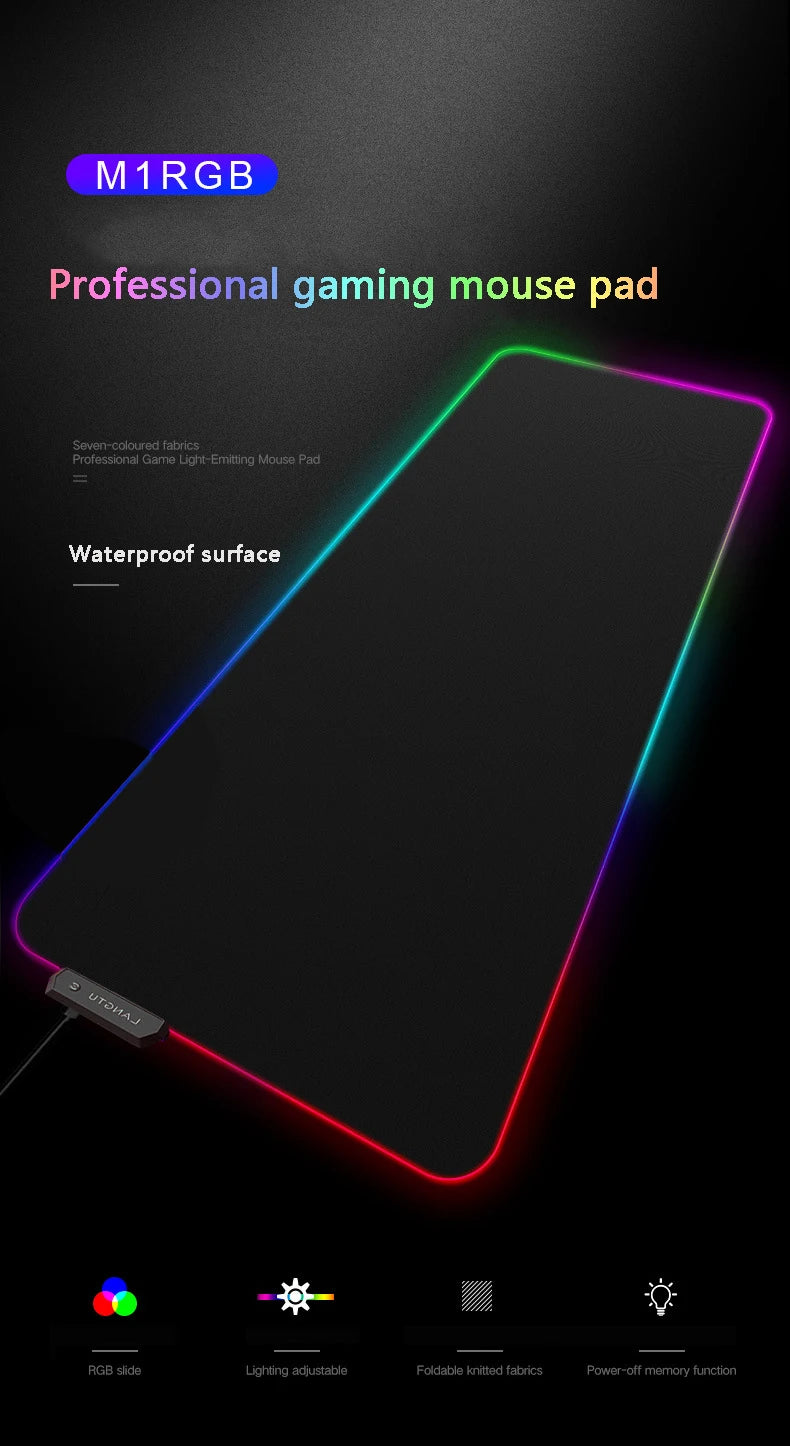 Jujutsu Kaisen RGB Led Backlight Mouse Pad Anime MousePad Mouse Mat Large Gojo Satoru Gaming Accessories Yuji Keyboard Desk Mats
