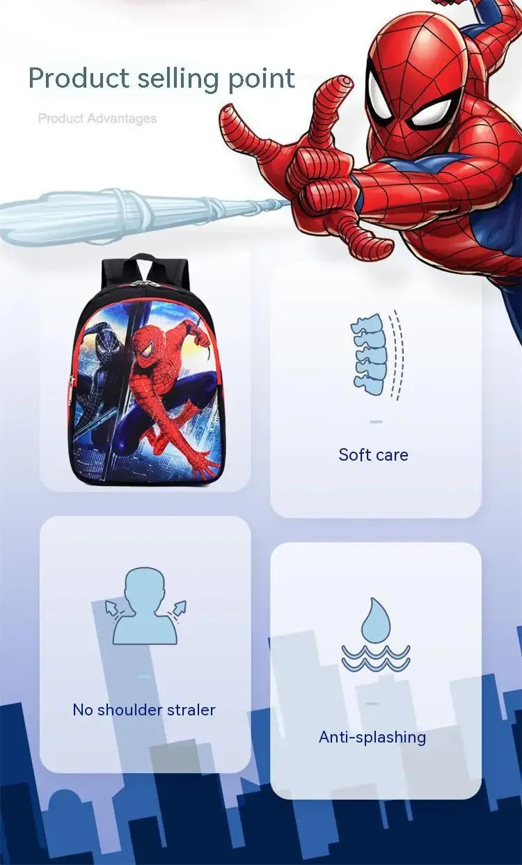 Children schoolbag spider backpack weight-reducing kindergarten Iron Man backpack cartoon large capacity boys and girls backpack