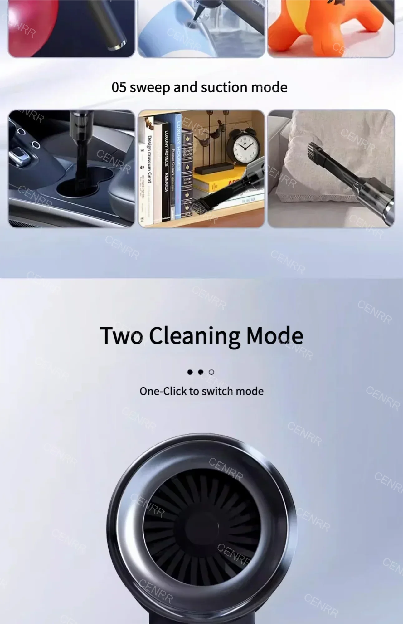 CENRR Car Vacuum Cleaner High Pressure 210000PA Wireless Vacuum Cleaner Cordless Vacuum Cleaner High Suction Cleaning Machine