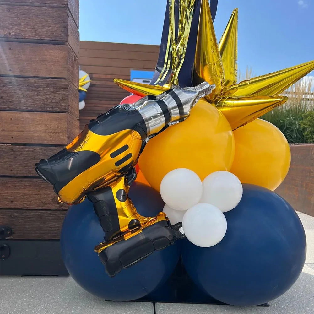 Construction Themed Birthday Party Balloon Excavator Balloon Hammer Drill Balloon Boys Men Birthday Party Decorations Supplies