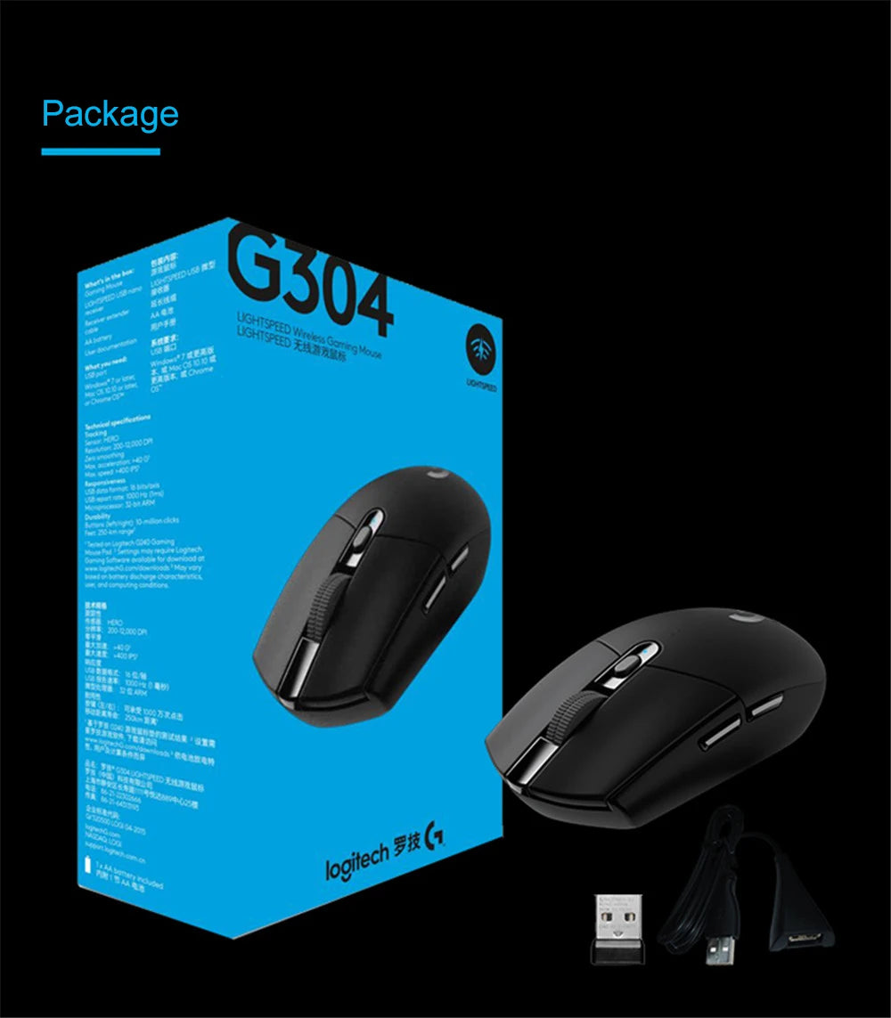 logitech G304 G305 G102 computer gaming 2.4G wireless mouse ergonomic mouse HERO Engine 12000DPI For LOL PUBG Fortnite Overwatch