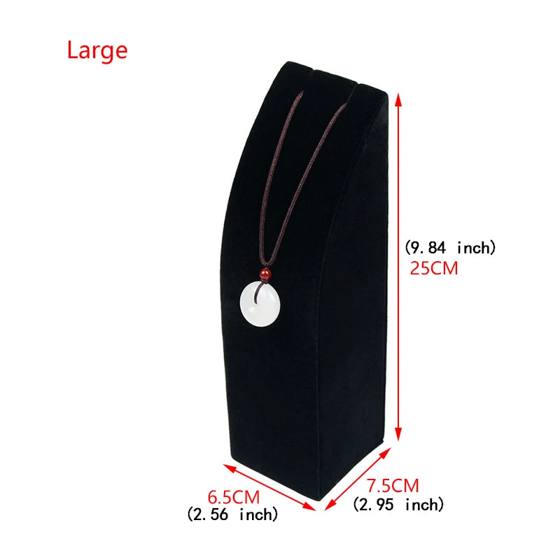 Black Velvet Necklace Pendant Display Organizer Holder Display Stand For Counter Jewelry Display Rack Window Display