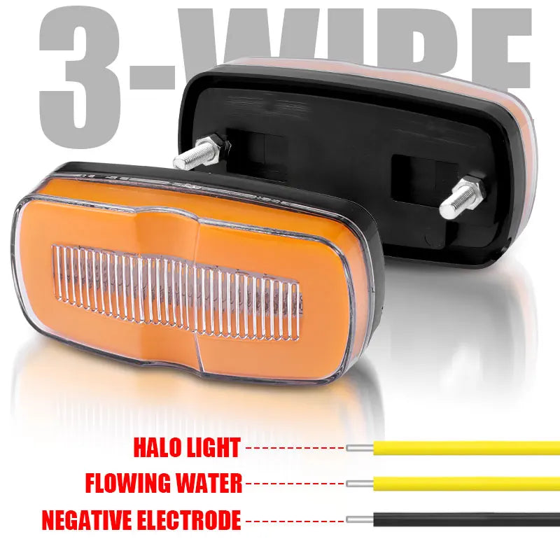 4pcs 12V 24V LED Tail Brake Light Turn Signal Light Flowing Water Side Lamp Warning Lamp For Car Trailer Truck Tractor ATV UTV