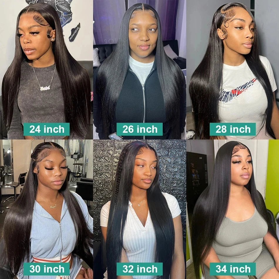 Bone Straight Lace Frontal Wig 28 30 32 Inch 100% Human Hair 13x4 Transparent Lace Front Wigs Brazilian Hair For Black Women