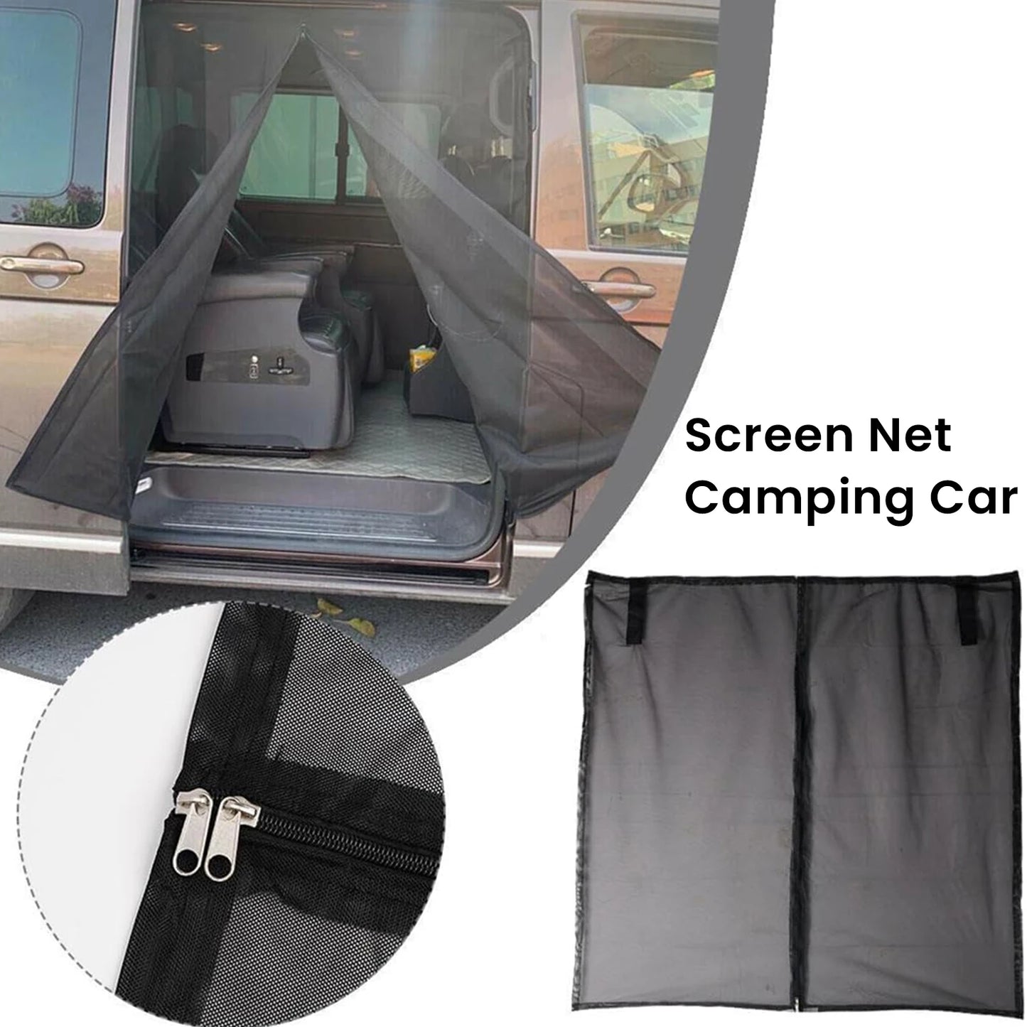 Sliding Door Magnetic Fly Screen Large Size Van Bug Screen Mesh Mosquito Net Sun Protector for Caravan Motorhome Camper SideDoor