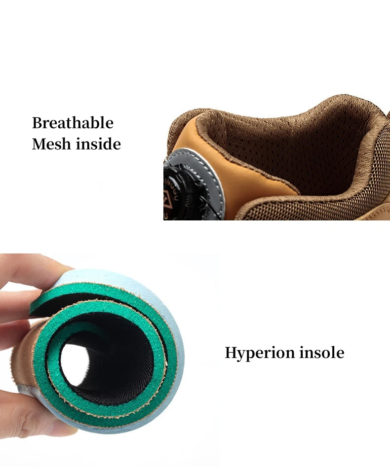 Rotating Button Safety Boots Men Women Steel Toe Shoes Winter Work Safety Shoes Indestructible Protective Security Work Boots