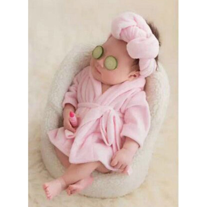 Newborn Costume for Photography Baby Breathable Bathrobe Bath Towel Headwear Slippers Photo Suit Photo Outfits