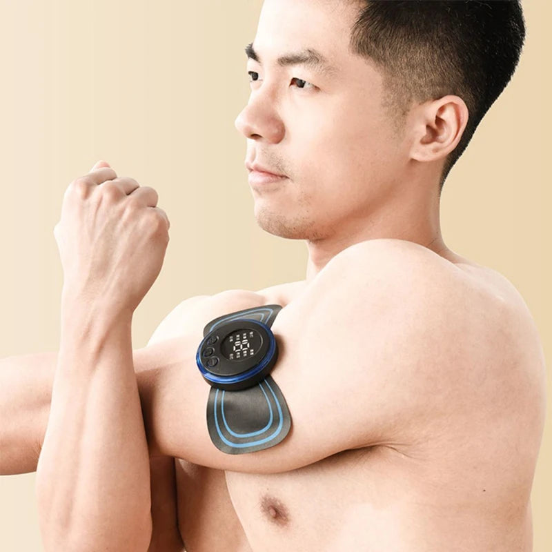 Rechargeable Electric Body Neck Massager Mini Cervical Waist Back Massage Patch Stimulator Massageador Portable Gel Pad Sticker