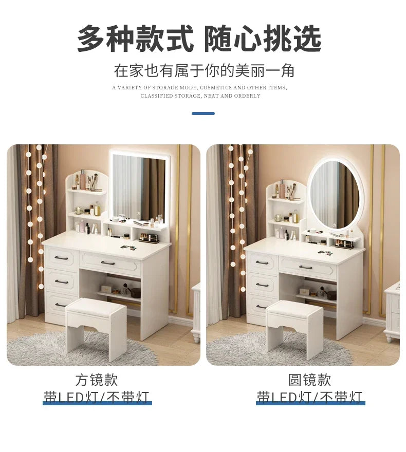 Drawer Dresser Cabinet Dressing Table Girl Handles Storage Vanity Chair Dressing Table High End Coiffeuse Bedroom Furniture
