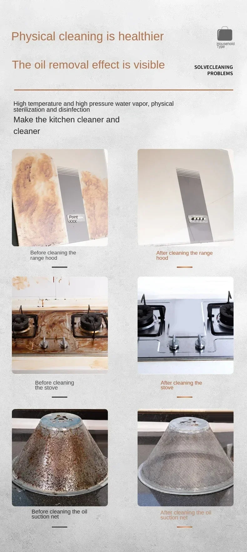 High temperature steam cleaning machine Home oil hood cleaning machine air conditioning appliances