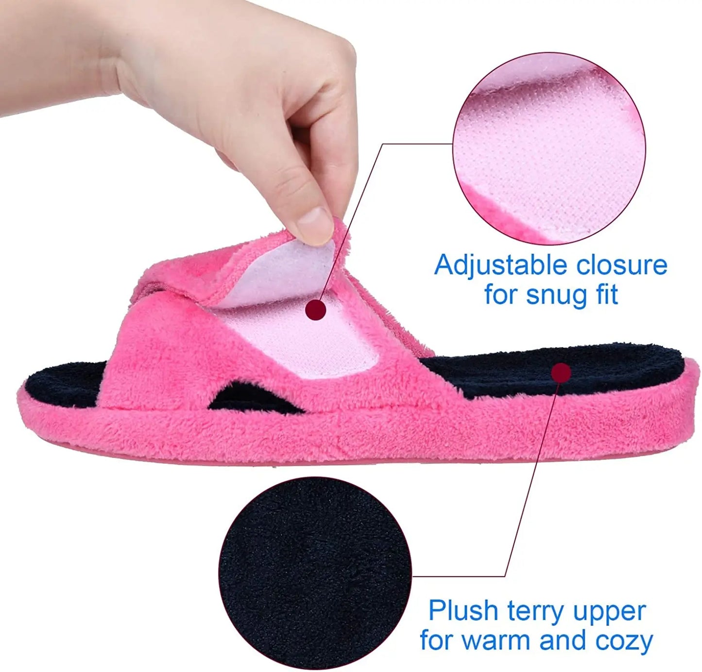 Pallene Cross Band Cotton Slippers Women Indoor Fuzzy Slippers For Ladies Non-slip Cozy Flats Slippers Open Toe House Slippers